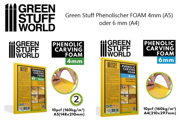 Green Stuff Phenolischer FOAM 4mm (A5) oder 6 mm (A4)